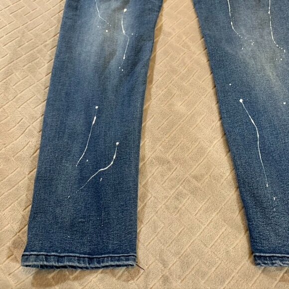 Freehold Mens 40x30 Denim Jeans Blue Skinny Distressed Paint Splatter Stretch - Picture 12 of 13